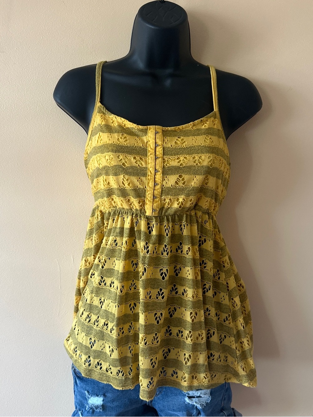 Boho Love On A Hanger Yellow Babydoll Top | Size S
